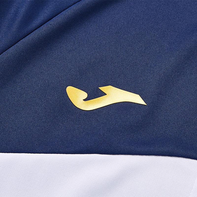 Men's knitted fitness jacket [white and navy blue] 