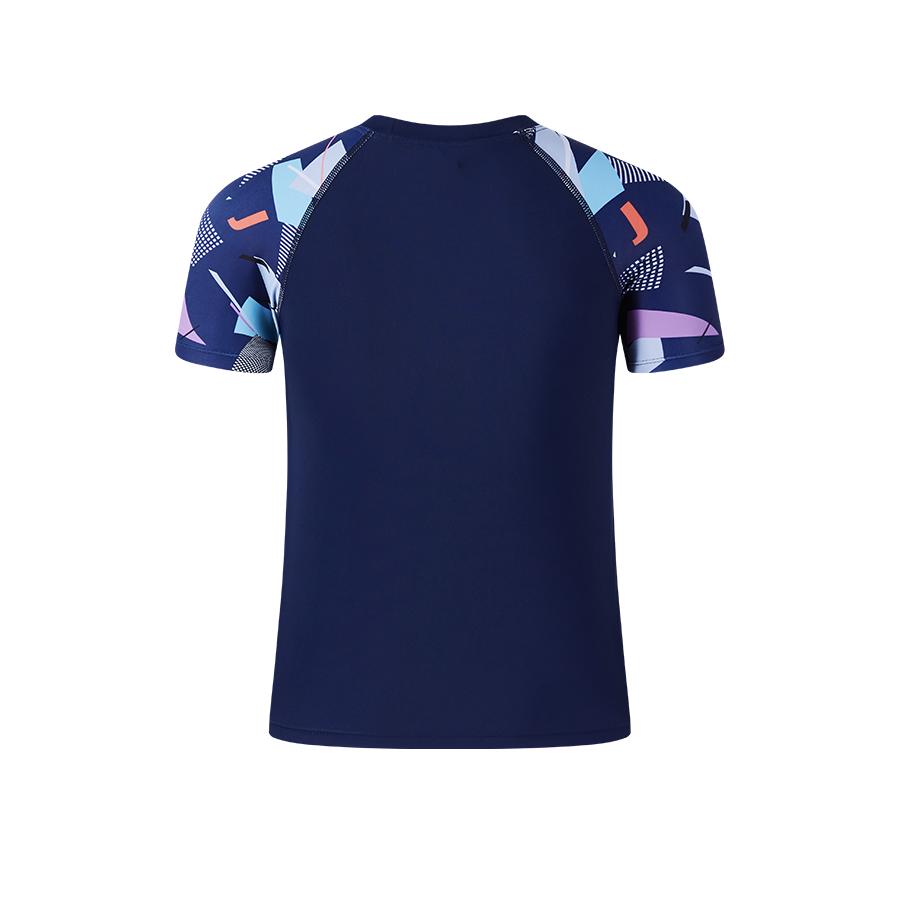 兒童時尚短袖泳衣【藏藍色】