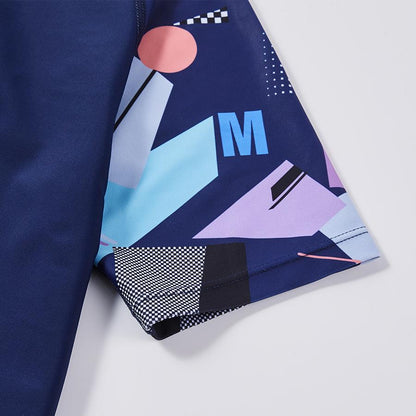 兒童時尚短袖泳衣【藏藍色】