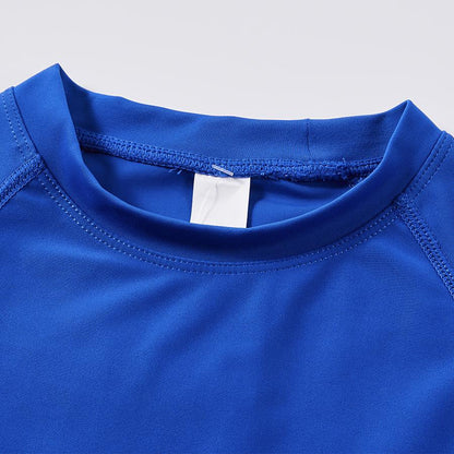 Children's fashionable short-sleeved swimsuit [blue]