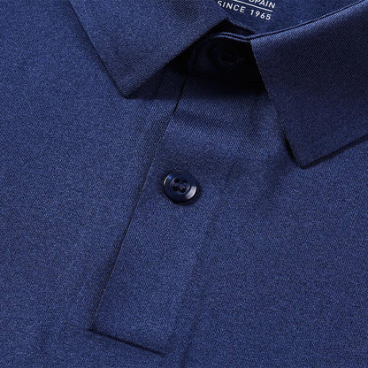 Men's elastic POLO shirt [navy blue] 