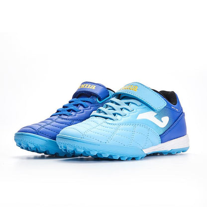 兒童魔術貼碎釘足球鞋 LIGA T1 - TF 【藍】