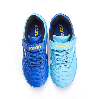 兒童魔術貼碎釘足球鞋 LIGA T1 - TF 【藍】