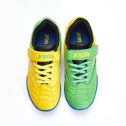 兒童魔術貼碎釘足球鞋 LIGA T1 - TF 【黃綠】