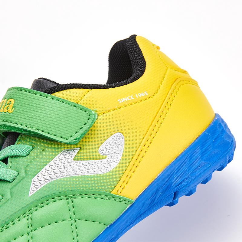 兒童魔術貼碎釘足球鞋 LIGA T1 - TF 【黃綠】