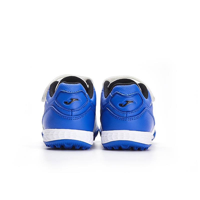 兒童魔術貼碎釘足球鞋 LIGA T1 - TF 【白藍】