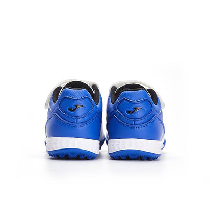 兒童魔術貼碎釘足球鞋 LIGA T1 - TF 【白藍】