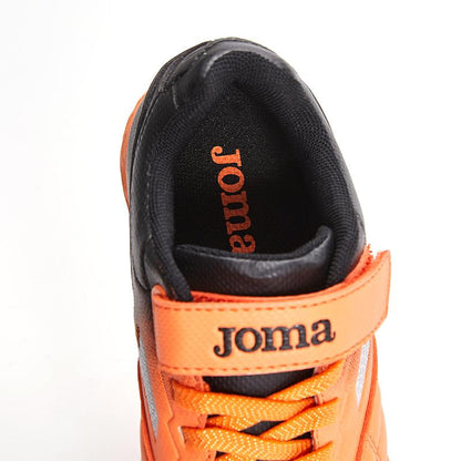 兒童魔術貼碎釘足球鞋 LIGA T1 - TF 【黑橙】