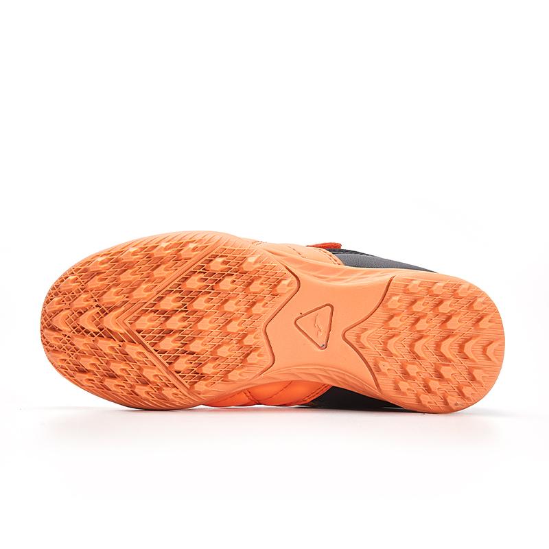 兒童魔術貼碎釘足球鞋 LIGA T1 - TF 【黑橙】