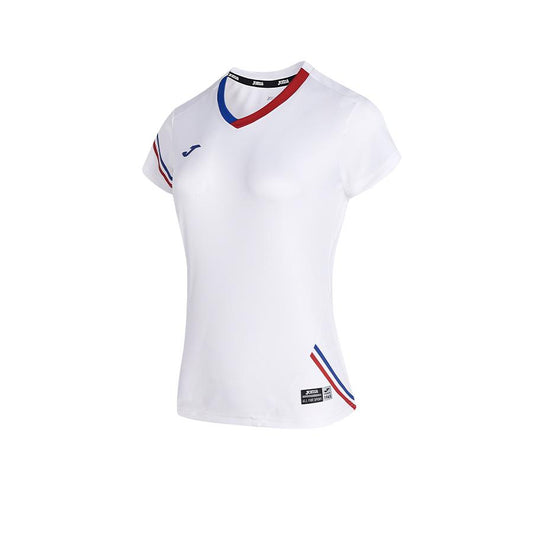 Women's V-neck quick-drying tennis T-shirt [white] 