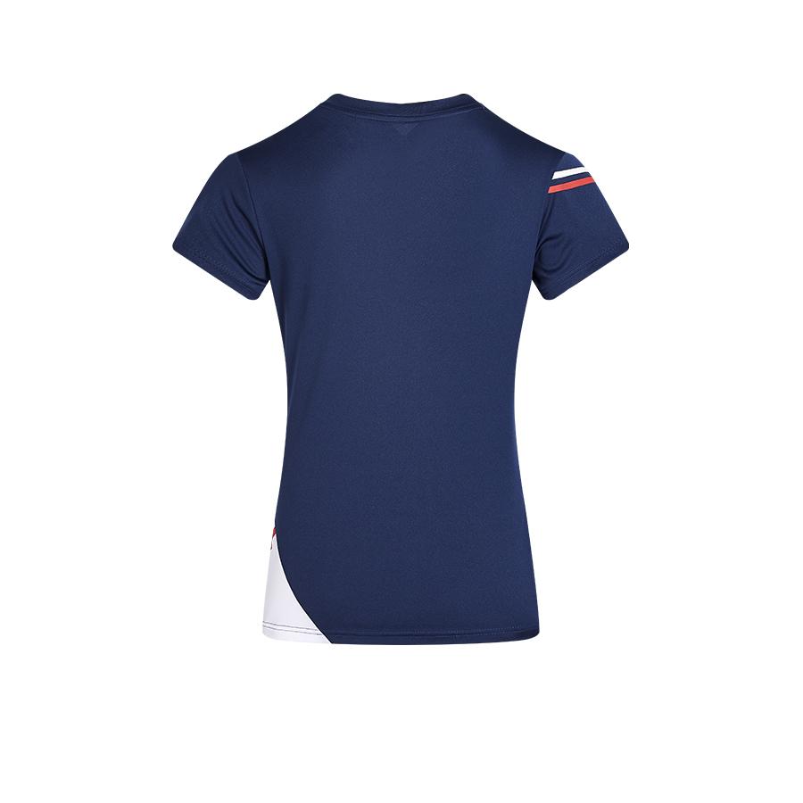 Women's V-neck quick-drying tennis T-shirt [navy blue] 