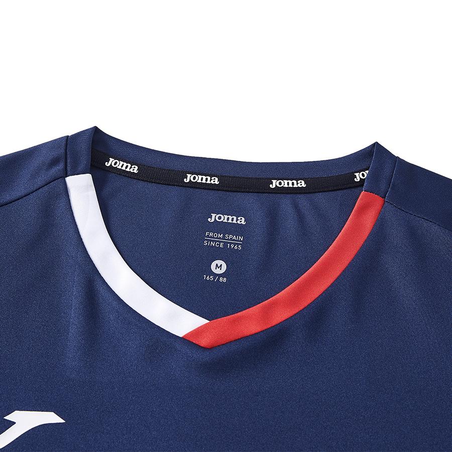 Women's V-neck quick-drying tennis T-shirt [navy blue] 