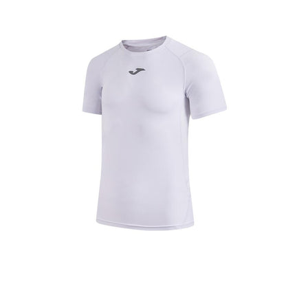 Men's breathable quick-drying tight-fitting short-sleeved shirt [white] 