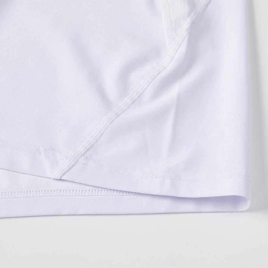 Men's breathable quick-drying tight-fitting short-sleeved shirt [white] 
