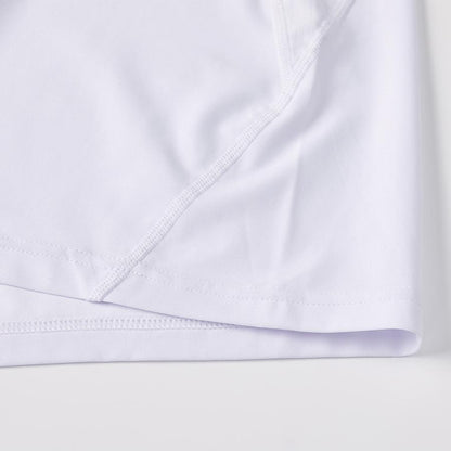 Men's breathable quick-drying tight-fitting short-sleeved shirt [white] 