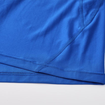 Men's breathable quick-drying tight-fitting short-sleeved shirt [royal blue]