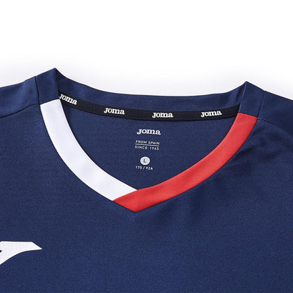 Men's V-neck quick-drying tennis T-shirt [navy blue] 