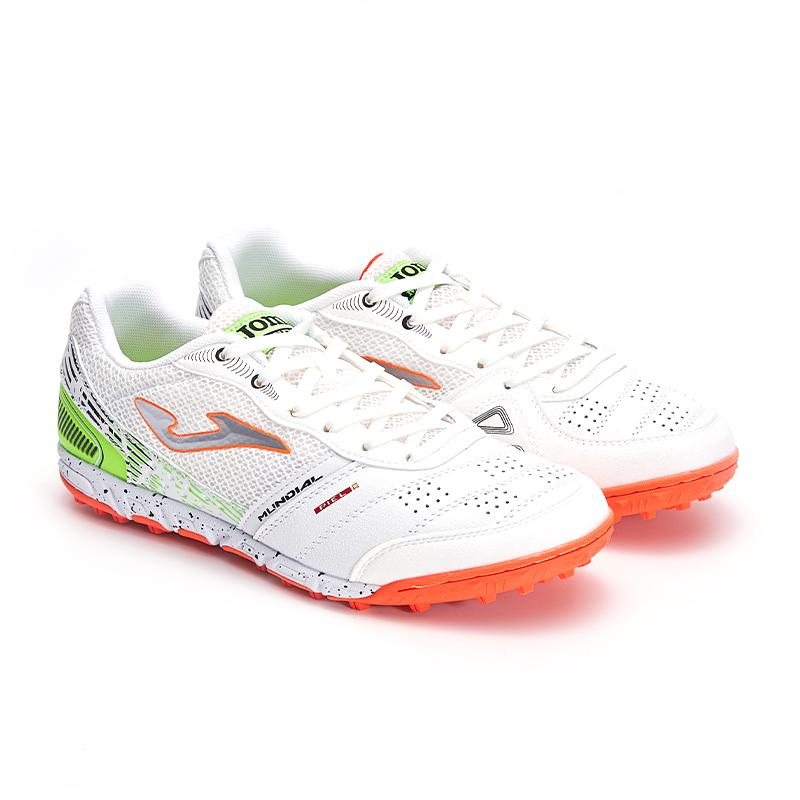 Adult broken spike football boots MUNDIAL - TF [White Orange]