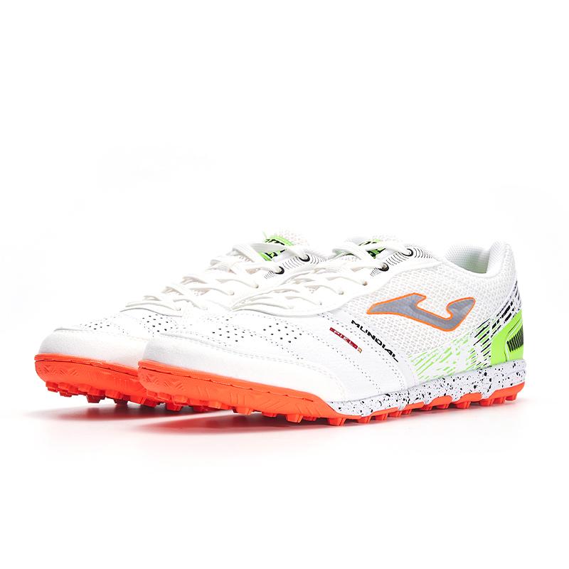 Adult broken spike football boots MUNDIAL - TF [White Orange]