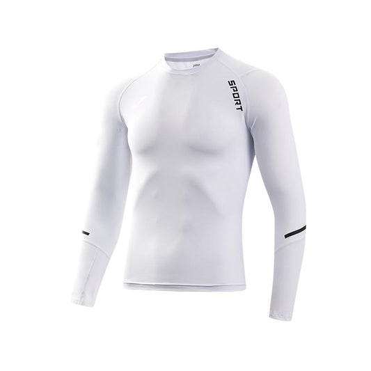 Children's round neck tight long-sleeved shirt [white]
