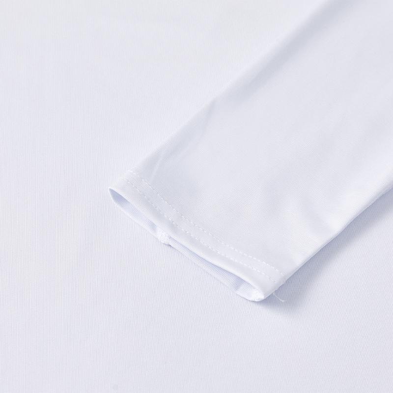 Children's round neck tight long-sleeved shirt [white]