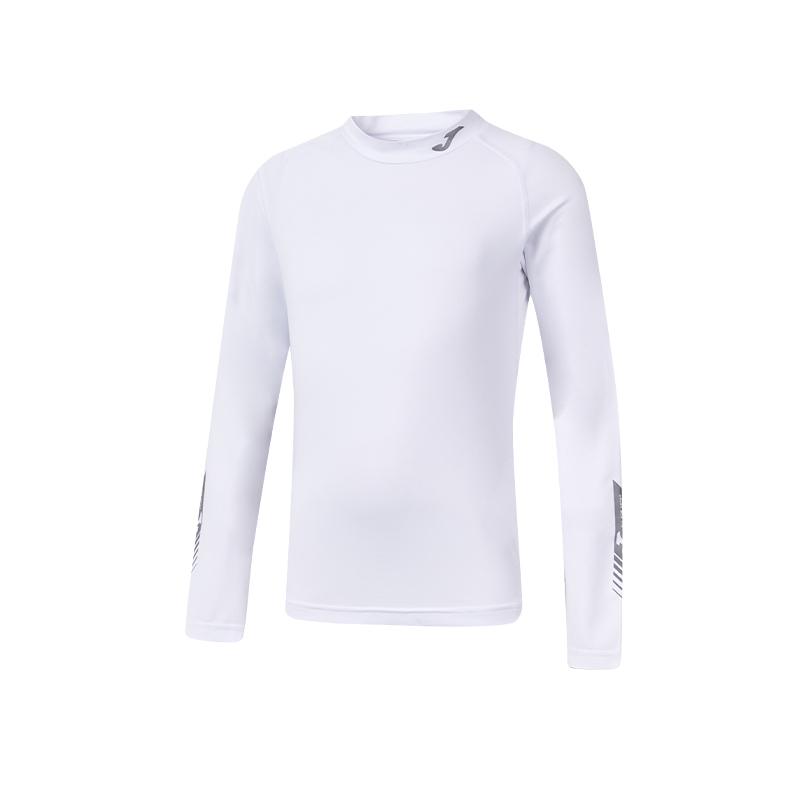 Children's mid-collar tight-fitting long-sleeved shirt [white] 