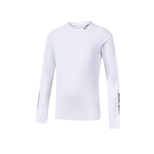 Children's mid-collar tight-fitting long-sleeved shirt [white] 