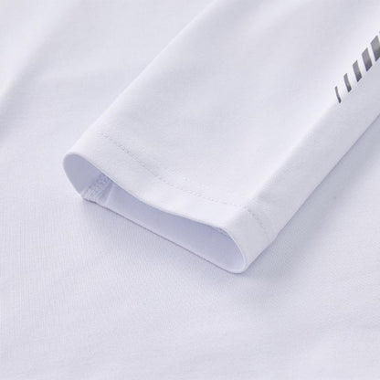 Children's mid-collar tight-fitting long-sleeved shirt [white] 