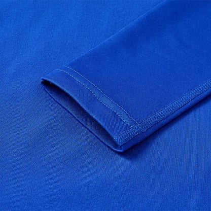 Children's mid-collar tight-fitting long-sleeved shirt [blue] 