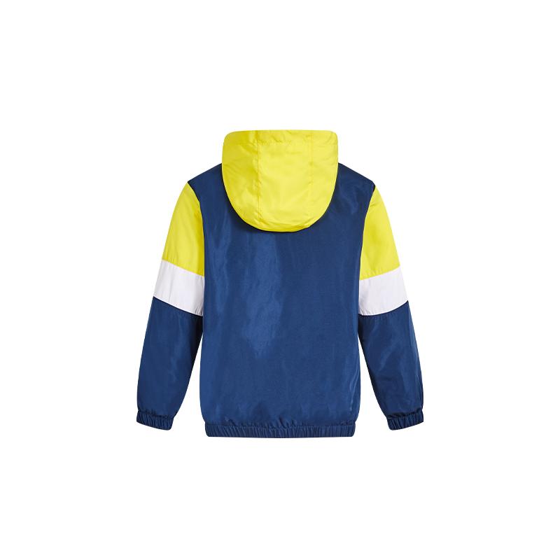 Children's hooded jacket [yellow/white/blue]