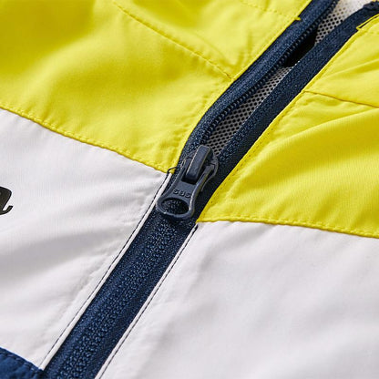 Children's hooded jacket [yellow/white/blue]