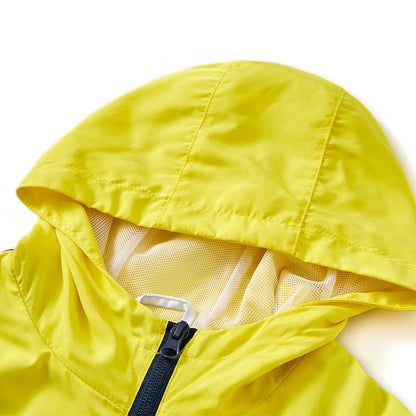Children's hooded jacket [yellow/white/blue]