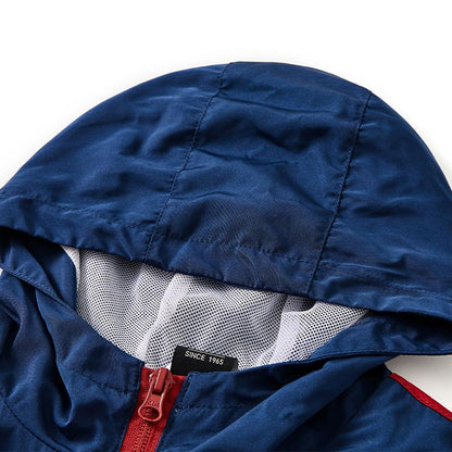 Children's hooded jacket [blue/white/red] 