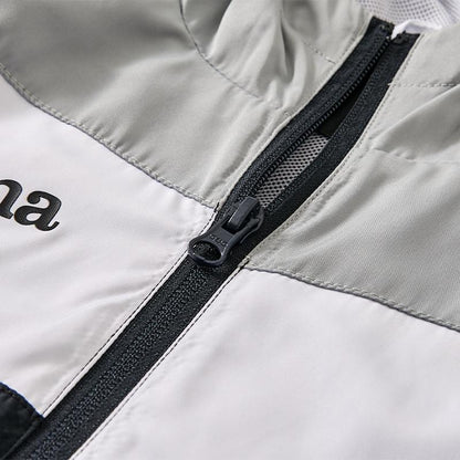 Children's hooded jacket [grey/white/black] 