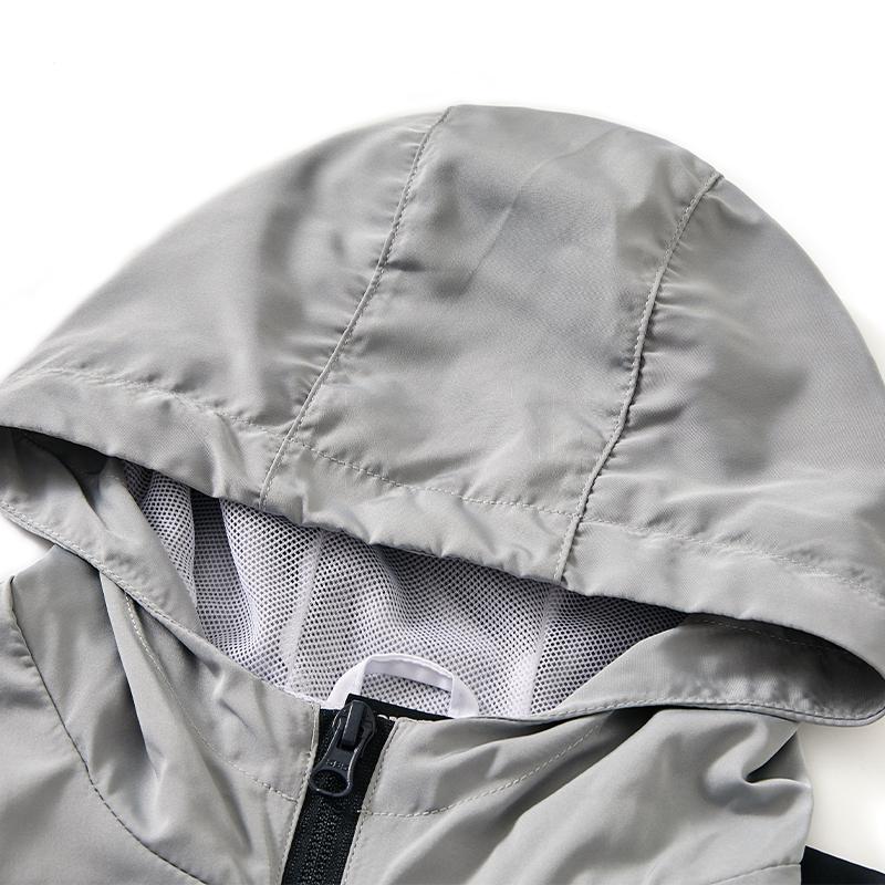 Children's hooded jacket [grey/white/black] 