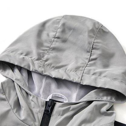 Children's hooded jacket [grey/white/black] 