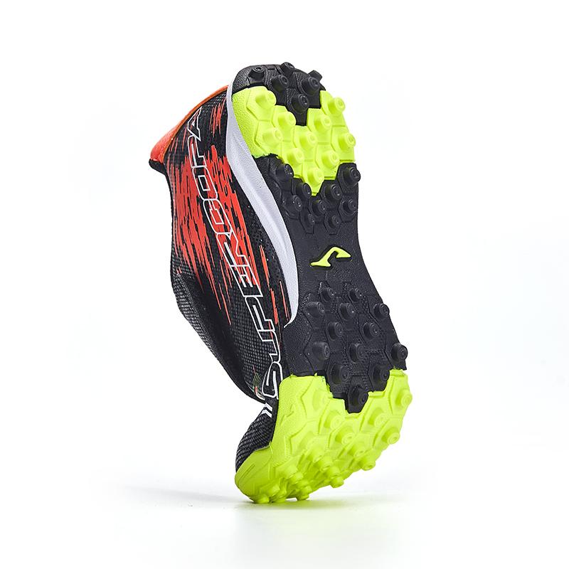 兒童魔術貼碎釘足球鞋 SUPER COPA JR - TF 【黑橙】