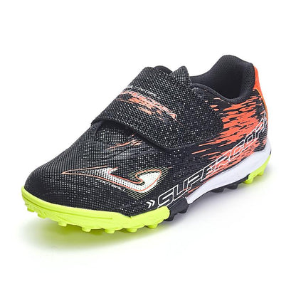 兒童魔術貼碎釘足球鞋 SUPER COPA JR - TF 【黑橙】