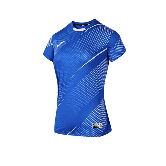 Women's short-sleeved volleyball shirt [blue]
