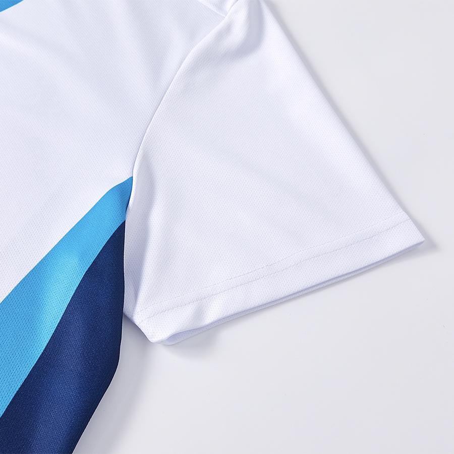 Men's breathable tennis T-shirt [white and blue]