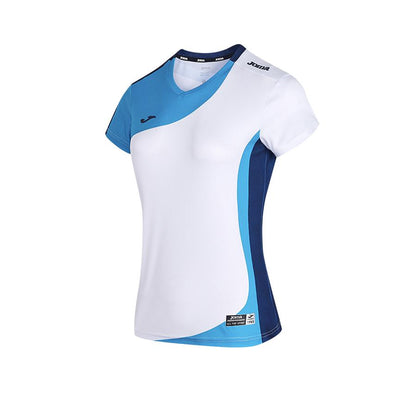 Women's breathable tennis T-shirt [white and blue]