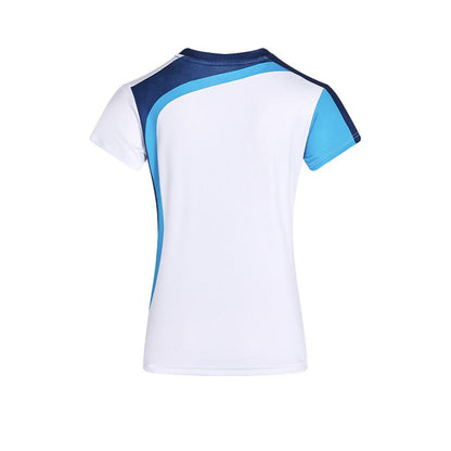 Women's breathable tennis T-shirt [white and blue]