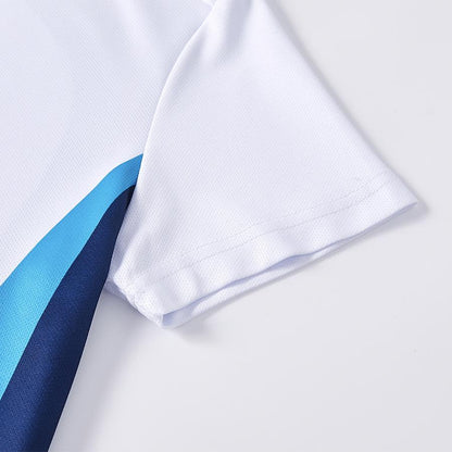 Women's breathable tennis T-shirt [white and blue]