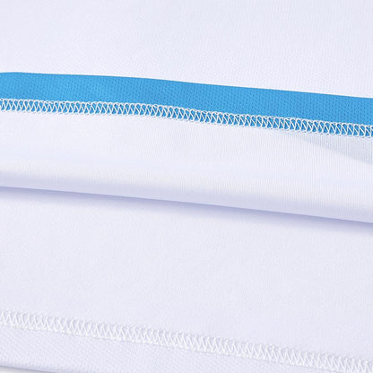 Women's breathable tennis T-shirt [white and blue]