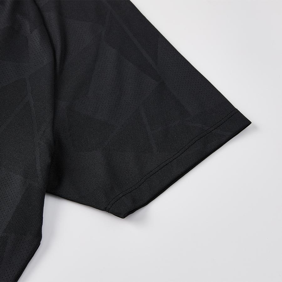 女子網孔涼感運動短袖T恤【黑色】