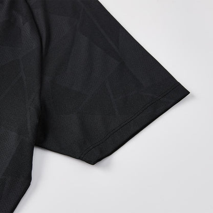 女子網孔涼感運動短袖T恤【黑色】