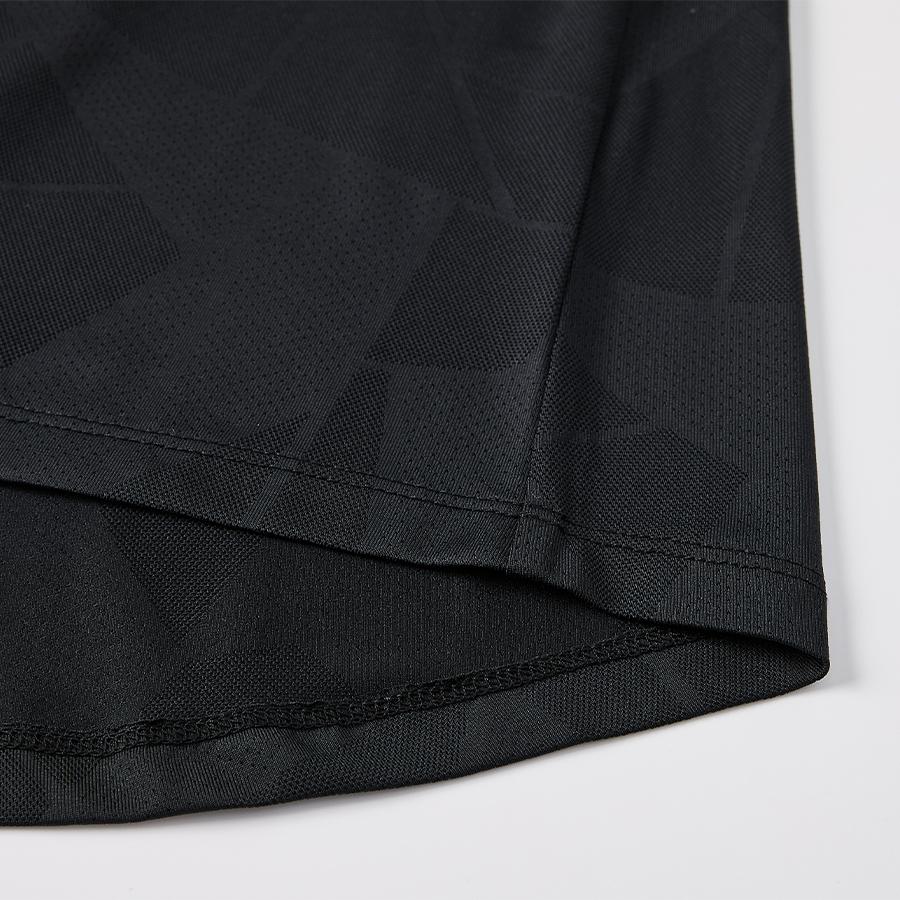 女子網孔涼感運動短袖T恤【黑色】