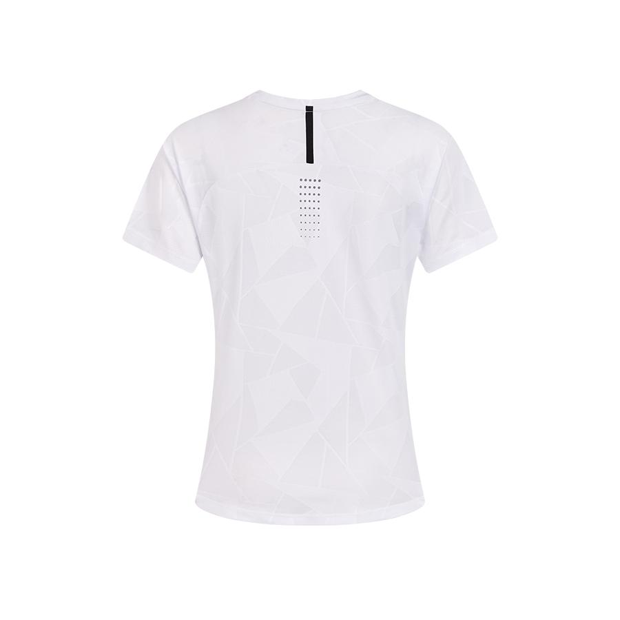 女子網孔涼感運動短袖T恤【白色】