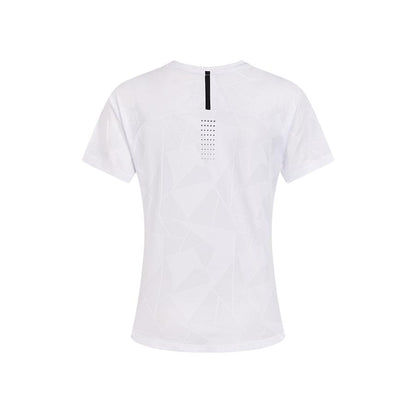 女子網孔涼感運動短袖T恤【白色】