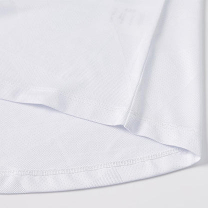 女子網孔涼感運動短袖T恤【白色】